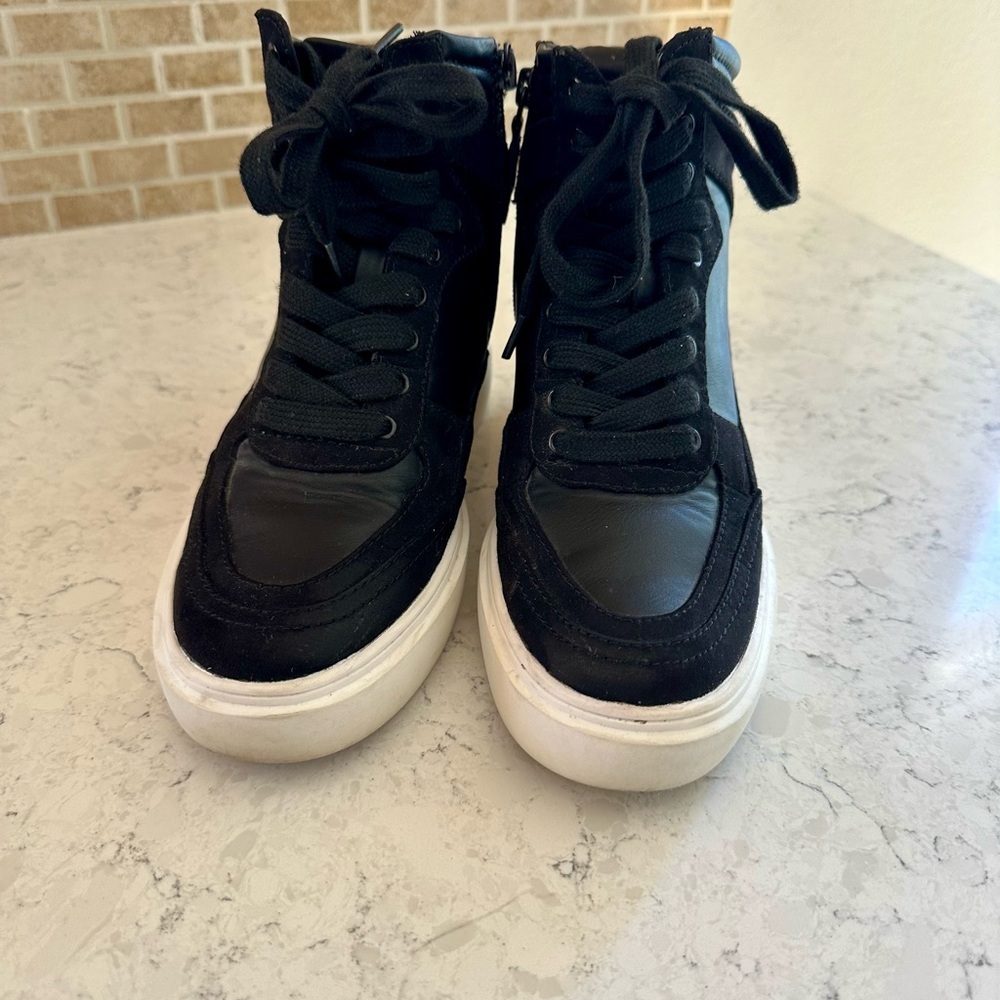 JLO Wedge High-Top Sneakers – Black – Size 6.5 - Picture 4 of 12
